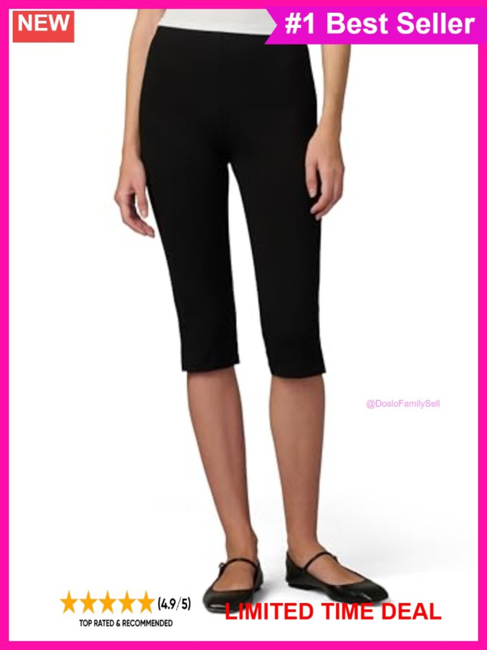 The Marie Mid Rise Capri Pants Lightweight Stretch Work Wear